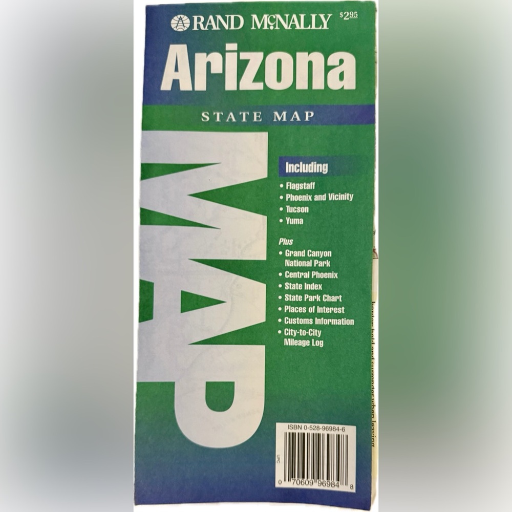 1995 Rand McNally Arizona State Map